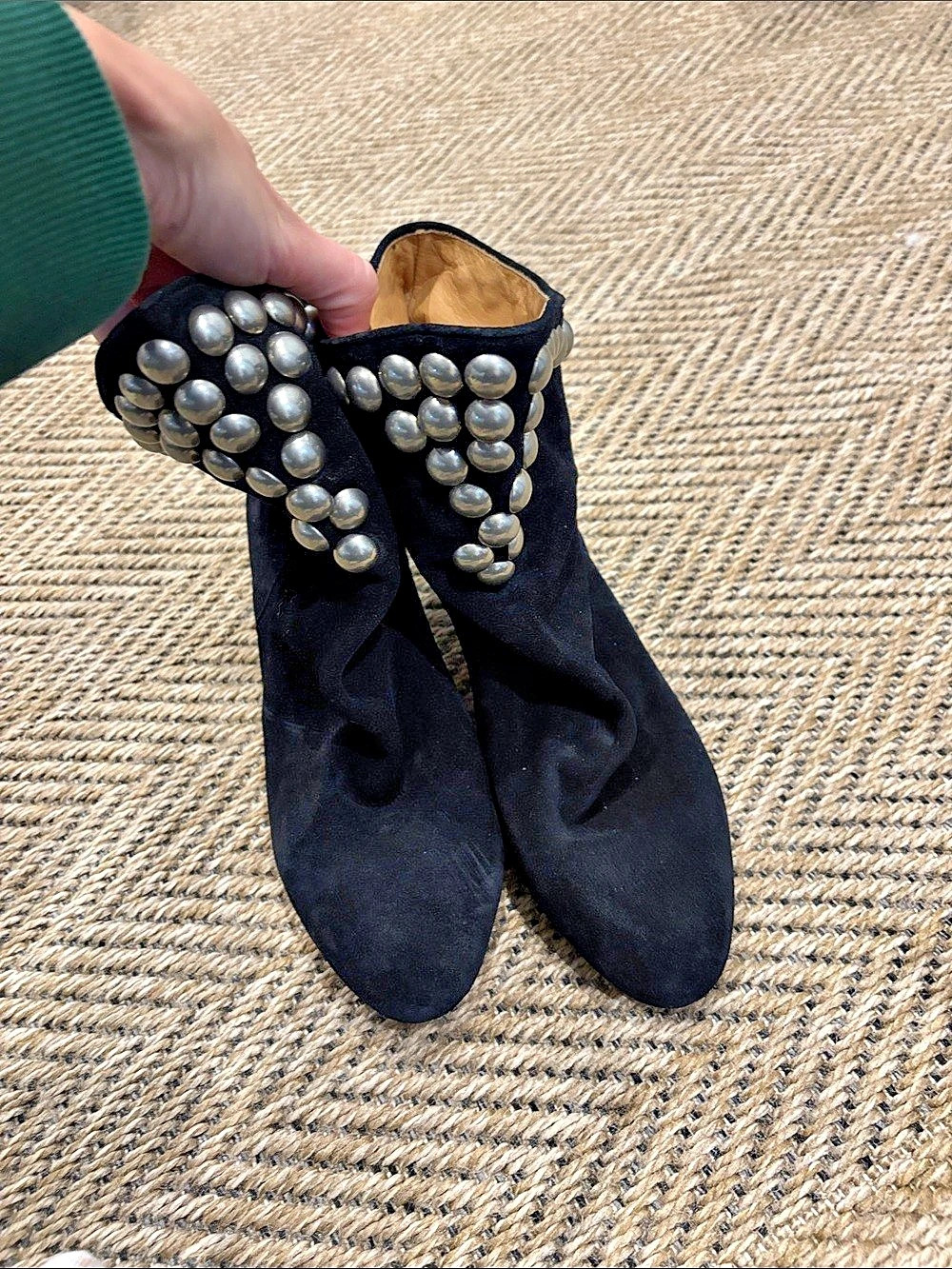 Isabel Marant Layo Studded Suede Boot Ankle Boots Black EU 40